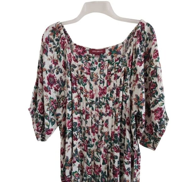 April Cornell Floral Maxi Dress Size Women's Large Boho Cottagecore Holiday - Picture 2 of 15